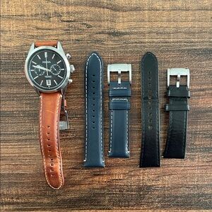 Fossil Men’s Watch with interchangeable Leather  Straps